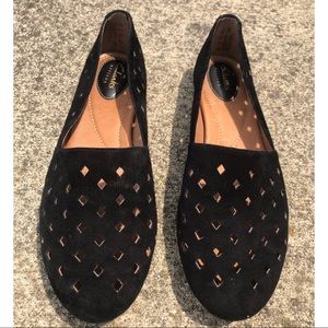 Clarks Artisan Black Cutout Flat Comfortable 9